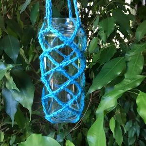 Crocheted hanging jar